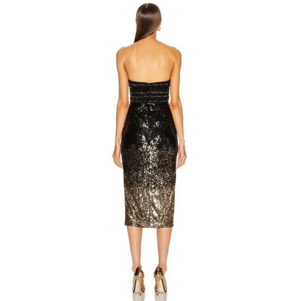 Rêve Riche Ilma Dress Black Gold Degrade Sequins - Picture 4 of 11